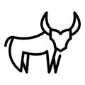 Wildebeest icon, outline style