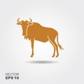 Wildebeest simple icon Royalty Free Stock Photo