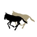 Wildebeests vector illustration style Flat Royalty Free Stock Photo