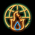 Wilderness Fire Planet Earth neon glow icon illustration