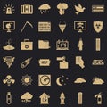 Wilderness icons set, simple style Royalty Free Stock Photo