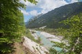 Wild isar river, view from above Royalty Free Stock Photo