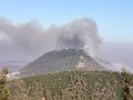 Wildfire on the biblical Mount Tabor, Israel Royalty Free Stock Photo