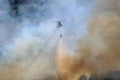Wildfire Burning Helicopters Putting Out Fire Royalty Free Stock Photo