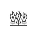 Wildfire disaster line icon