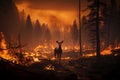 wildfire forest fire Engulfs Woods Fire Spreads Wildly