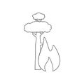 Wildfire icon. Element of Desister for mobile concept and web apps icon. Outline, thin line icon for website design and