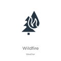 Wildfire icon vector. Trendy flat wildfire icon from weather collection isolated on white background. Vector illustration can be