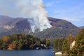 Wildfire at Lake Lure Chimney Rock in North Carolina Royalty Free Stock Photo