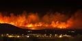 Wildfire in Nevada desert, on Red Rock Road Royalty Free Stock Photo