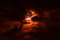 Wildfire sky with smoky black and red clouds, nature abstract ba Royalty Free Stock Photo