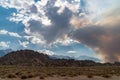 Wildfire starts in the Eastern Sierra Nevada mountains - Georges Fire Royalty Free Stock Photo