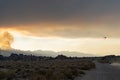 Wildfire starts in the Eastern Sierra Nevada mountains near the