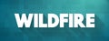 Wildfire is an unplanned fire that burns in a natural area such as a forest, text concept for presentations and reports