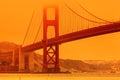 Smoky fires at Golden Gate Bridge Royalty Free Stock Photo
