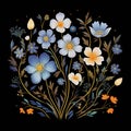 Slightly stylish painted illustration of flowers, generate by AI