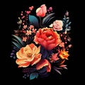 Slightly stylish painted illustration of flowers, generate by AI