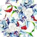 Wildflower bouquet pattern in a watercolor style.