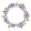 Wildflower dogwood flower frame in a watercolor style isolated.