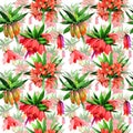 Wildflower Fritillaria imperialis flower pattern in a watercolor style.