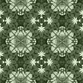 Wildflower green flower damask seamless pattern. Geometric antique floral for vintage decorative wallpaper. Cottagecore Royalty Free Stock Photo