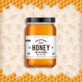 Wildflower honey glass jar illustration