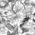 Wildflower magnolia flower pattern in a watercolor style. Royalty Free Stock Photo