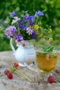 Wildflower and mint tea