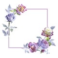 Wildflower rose flower frame in a vector style.