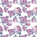 Wildflower rose flower pattern in a watercolor style .