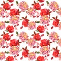 Wildflower rose flower pattern in a watercolor style isolated. Royalty Free Stock Photo