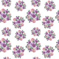 Wildflower rose flower pattern in a watercolor style isolated. Royalty Free Stock Photo