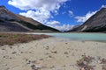 Jasper National Park with Glacial Lake at Athabasca Glacier, Sunwapta Pass in the Canadian Rocky Mountains, Alberta Royalty Free Stock Photo