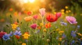 Wildflowers, buzzing bees, and a vibrant sun bring spring's lively spirit