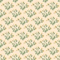 Wildflowers with leaves seamless pattern. Floral branch endless background. Flower and foliage loop tiled ornament. Vector hand Royalty Free Stock Photo