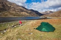 Wilding camping at Barrisdale Bay Royalty Free Stock Photo