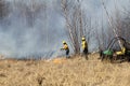 Wildland Firefighter dousing the flames Royalty Free Stock Photo