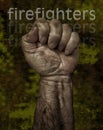 Wildland Forest Firefighter`s Clenched Fist