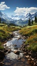 Wildlands is coming out in a stream and a field. In a valley. Golden Autumn Meadow Royalty Free Stock Photo