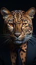 Wildlife danger a close up portrait of a fierce African predator cat