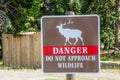 Wildlife Danger Sign