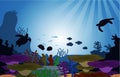 Wildlife Fish Sea Animals Ocean Underwater Aquatic Flat Illustration Royalty Free Stock Photo