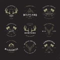 Wildlife hunters logo set invert