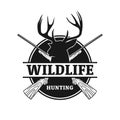 wildlife hunting emblem design Royalty Free Stock Photo