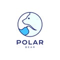 wildlife iceberg polar bear geometric circle modern logo design design Royalty Free Stock Photo