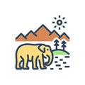 Color illustration icon for Wildlife, fauna and flora