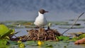 Wildlife on the lake in Danube Delta