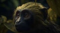 Wildlife, Monkey Sitting On A Branch of A Tree, Close Up Portrait of A Common Monkey, Macaque Monkey