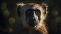 Wildlife, Monkey Sitting On A Branch of A Tree, Close Up Portrait of A Common Monkey, Macaque Monkey