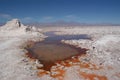 Orange water in Atacama desert Royalty Free Stock Photo